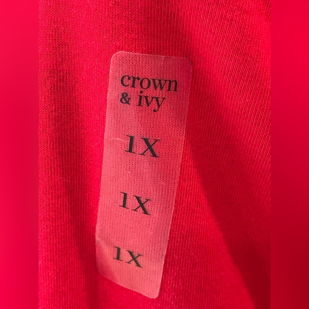 🆕Crown & Ivy NWT perfectly Pima all cotton long sleeve red ladies tshirt 1X soft - Picture 5 of 13